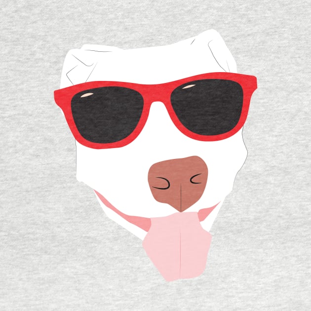 White Dog in Sunglasses by Rvgill22